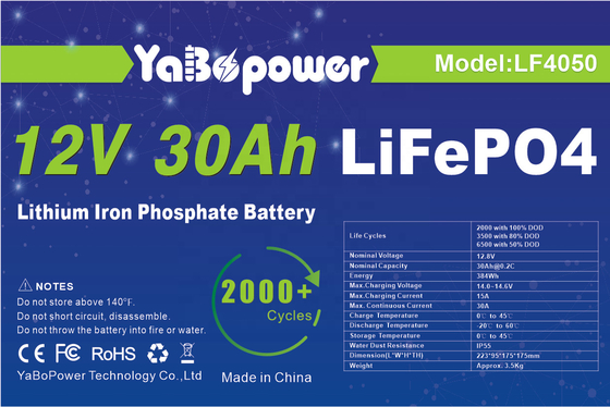 24V 24v 30ah Lifepo4 Rechargeable Battery Deep Cycle 15A 32700 Cell Battery