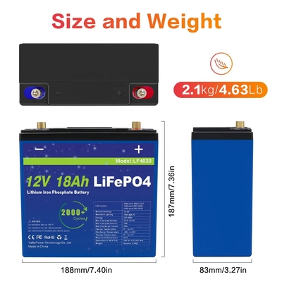 Substantial Supply Factory Customized 12v 18Ah Discharge Current 9A Lifepo4 Battery With Prominent Capacity