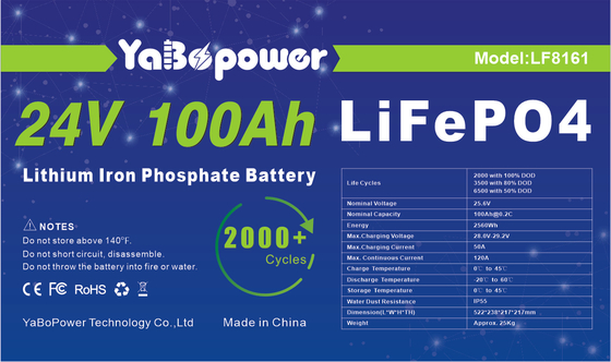 Storage Solar RV Lifepo4 Battery 100ah 150ah 24v For Boat Off Road Vehicle