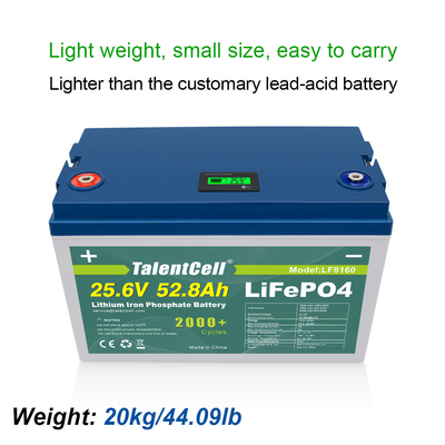 25.6V 52.8Ah Lifepo4 Golf Cart Battery 1351.68Wh Lithium Ion UPS
