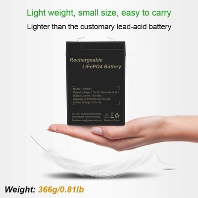 Lithium Iron Phosphate Deep Cycle LiFePO4 Battery Lithium 6V 6Ah 6.4V For Toys UPS