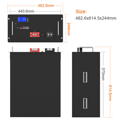 Longer Lifespan Rack Module RS485 CAN Prismatic 16S1P Lithium Ion Battery 200Ah Lifepo4 Battery Pack 48V