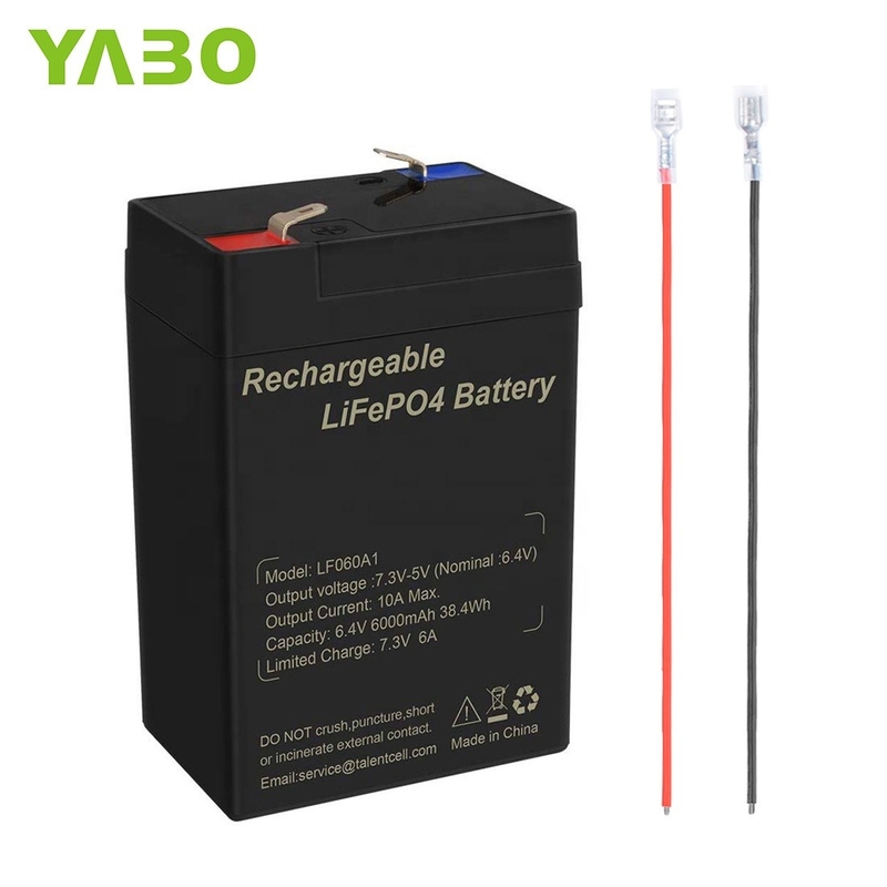 Lithium Iron Phosphate Deep Cycle LiFePO4 Battery Lithium 6V 6Ah 6.4V For Toys UPS